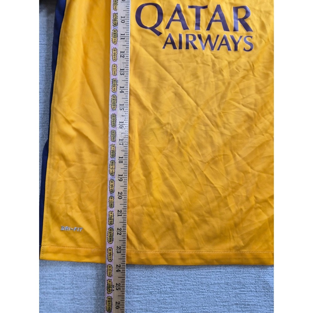 Nike Jersey Youth Large 12-13 Yellow FC Barcelona Away Qatar Airways Dri Fit - Picture 4 of 6